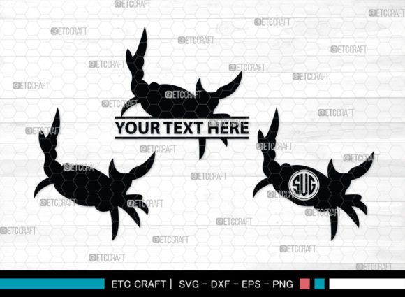 Download Crab Monogram, Crab Silhouette, Crab SVG - Silhouette Collection