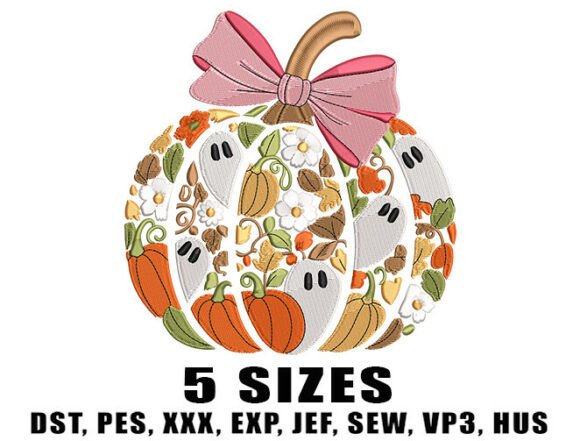 Download Cute Girly Pumpkin Embroidery Design - Sign Collection