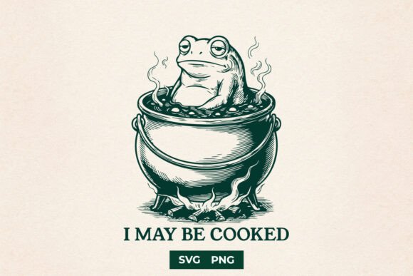 Download Funny I May Be Cooked Frog SVG Design - Sign Collection