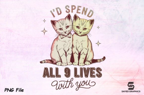 Download Vintage Valentine's Day Cat PNG Design - Sign Collection