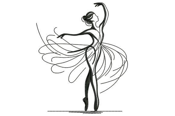 Download Ballerina Woman Embroidery Design - Sign Collection