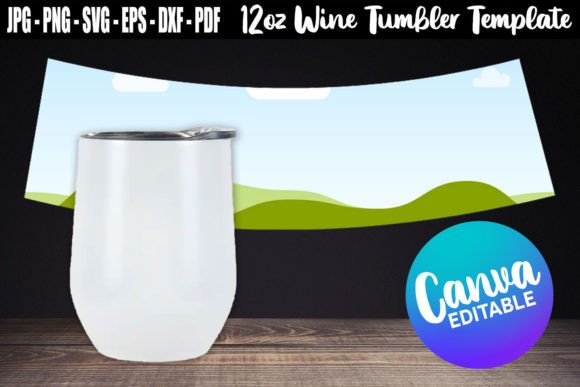 Download 12oz Wine Tumbler Template Canva Editabl - Premium Resources