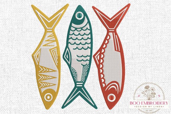 Download Folk Fish Embroidery Design, Sea Animal - Sign Collection