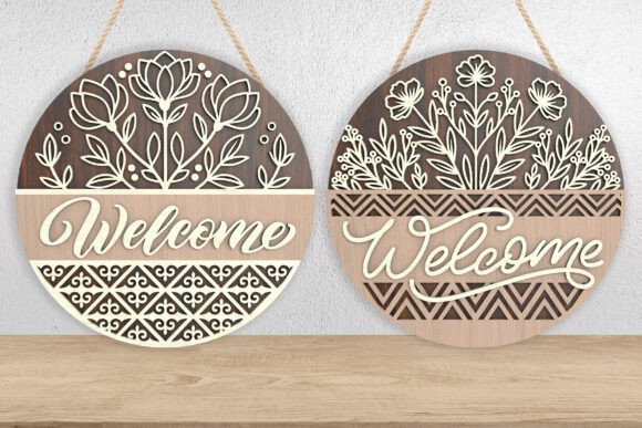 Download Floral Welcome Door Sign SVG - Sign Collection
