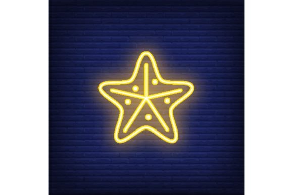 Download Starfish Neon Sign. Yellow Sea Star. Nig - Sign Collection