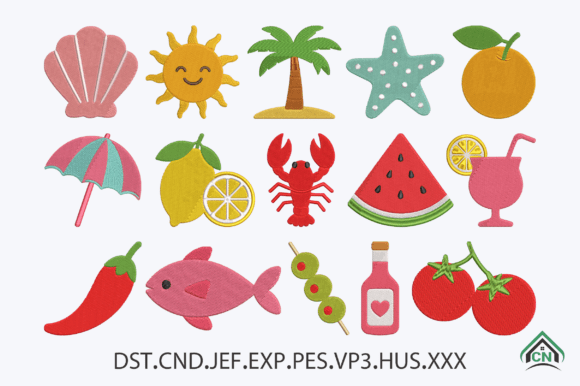 Download Coastal Summer Embroidery Design Bundle - Sign Collection
