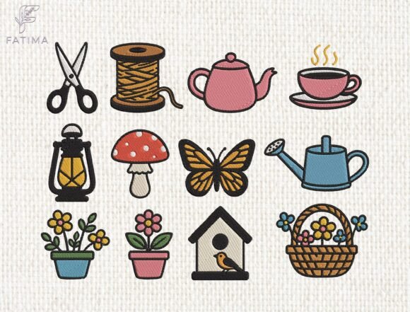 Download Cottagecore Garden Embroidery Bundle - Garden embroidery Collection