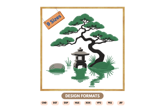 Download Japanese Zen Garden Embroidery Design - Sign Collection