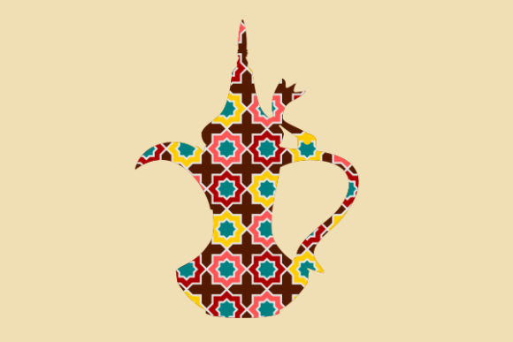 Download Mosaic Patterned Dallah Arab Coffee Pot - Patterned Collection