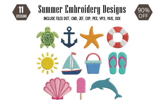 Download Mini Summer Embroidery Design - Sign Collection