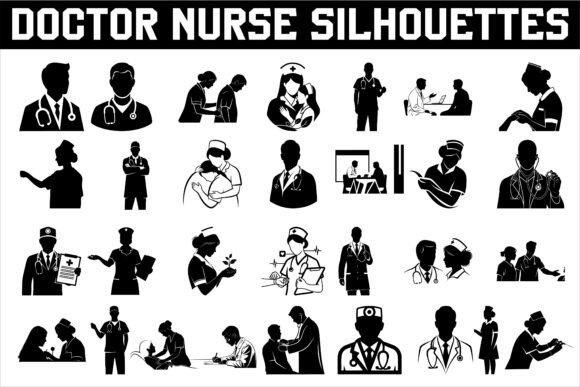 Download Professional Doctor and Nurse Silhouette - Silhouette Collection