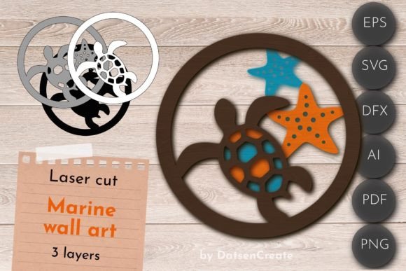 Download 3D Layered Marine Wall Art, Sea Sign - Sign Collection