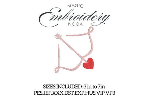 Download Heart Arrow Digital Embroidery Design - Sign Collection