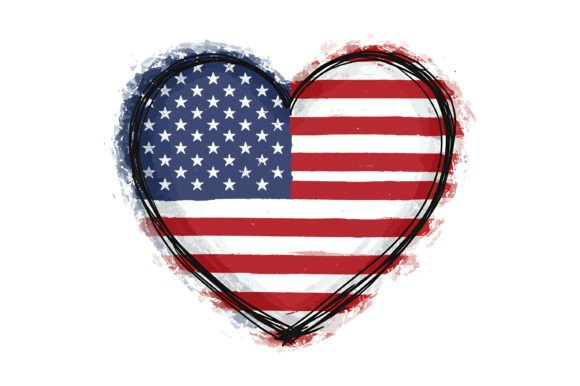 Download American Flag Heart Shape Design - Sign Collection