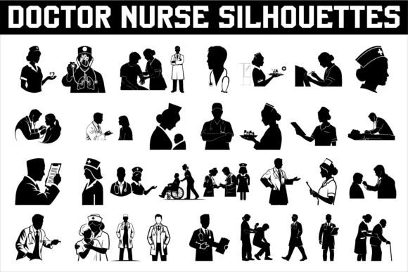 Download Professional Doctor and Nurse Silhouette - Silhouette Collection