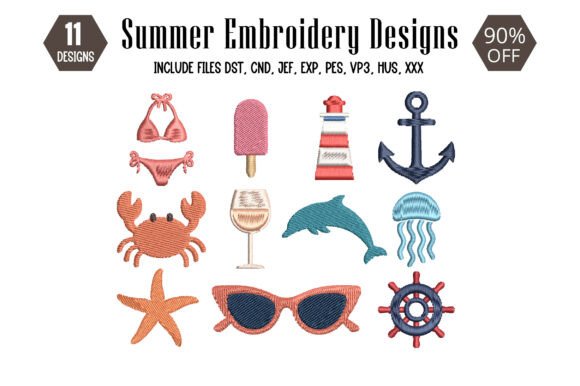 Download Summer Embroidery Design - Sign Collection