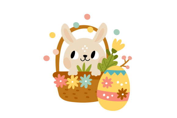 Download Rabbit in Basket with Patterned Egg. Eas - Patterned Collection