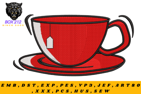 Download Teacup Digital Embroidery Design - Sign Collection