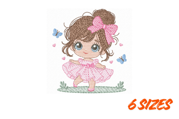 Download Cute Pink Girl Embroidery Design File - Sign Collection