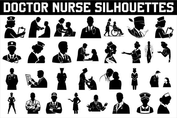 Download Professional Doctor and Nurse Silhouette - Silhouette Collection