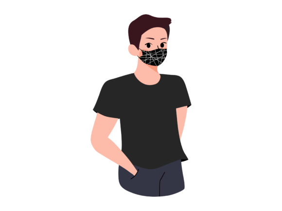 Download Man Wearing Patterned Face Mask - Patterned Collection