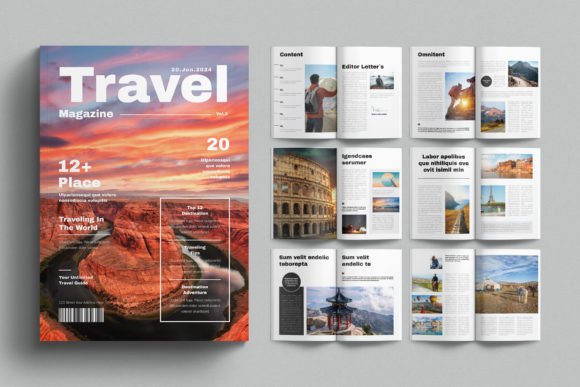 Download Travel Magazine Template Design Layout - Sign Collection