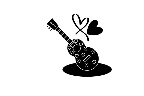 Download Valentine Guitar Silhouette - Silhouette Collection