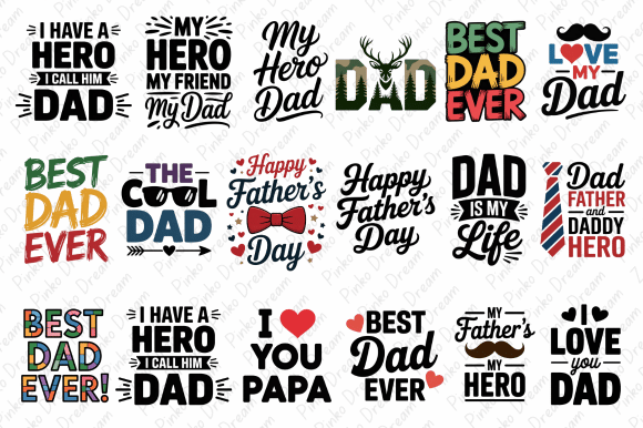 Download Father’s Day PNG Quotes Design Bundle - Sign Collection