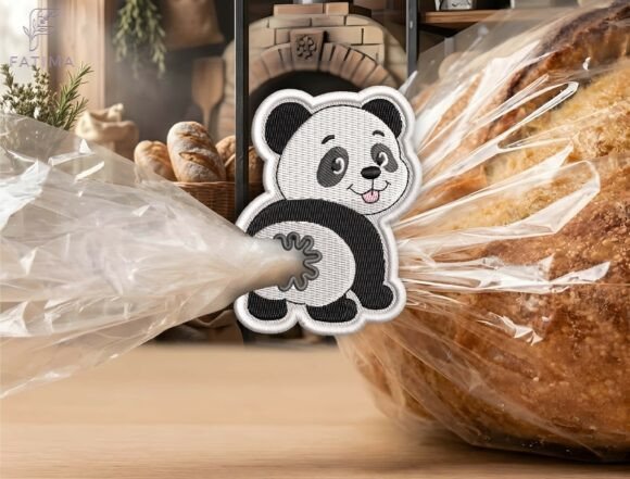Download Cute Panda Bag Tie Embroidery Design - Sign Collection