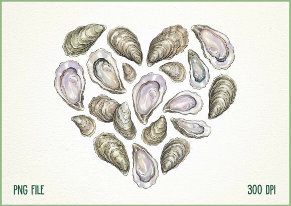 Download Oyster Shell Heart Coastal Sea Life PNG - Oyster Collection
