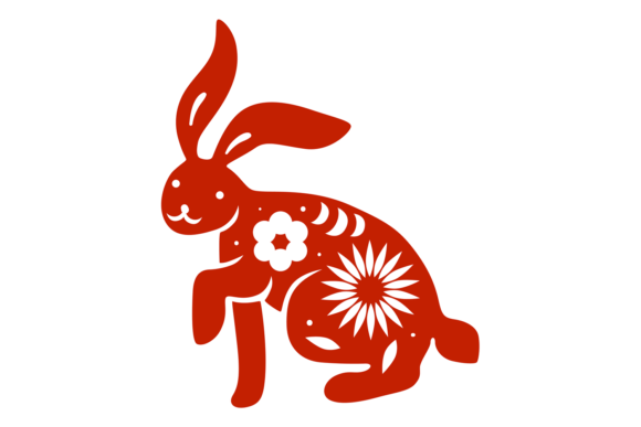 Download White Flower Patterned in Rabbit Shape. - Patterned Collection