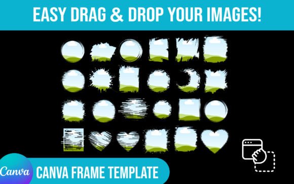 Download 24 Brushstroke Canva Frame Template - Template Collection