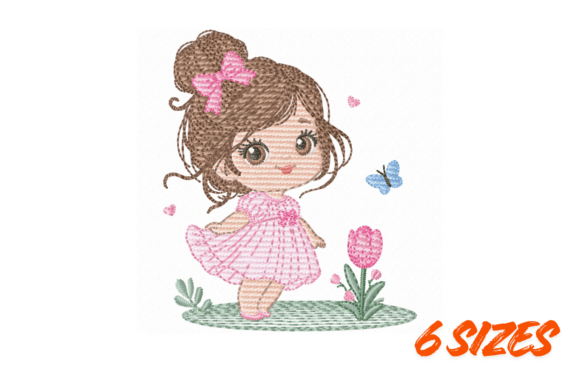 Download Cute Girl Embroidery Design Files - Sign Collection