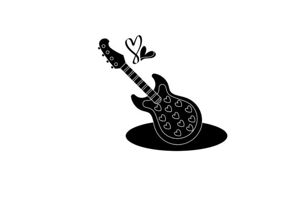 Download Valentine Electric Guitar Silhouette - Silhouette Collection