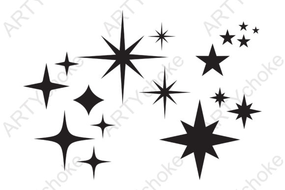 Download Bundle of Silhouette Stars. SVG File - Silhouette Collection