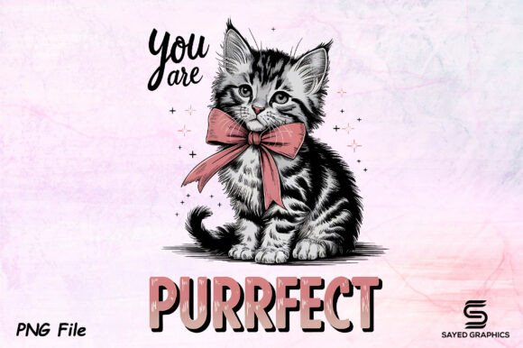 Download Vintage Valentine's Day Cat PNG Design - Sign Collection