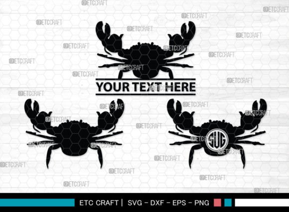 Download Crab Monogram, Crab Silhouette, Crab SVG - Silhouette Collection