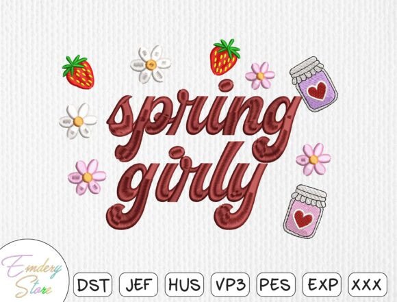 Download Spring Girly Embroidery Design - Sign Collection