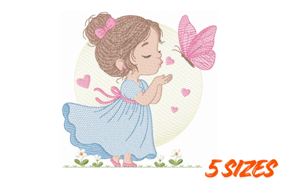 Download Butterfly Girl Embroidery Design Cute - Sign Collection