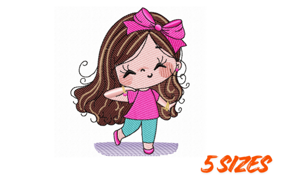 Download Cute Pink Girl Embroidery Design - Sign Collection