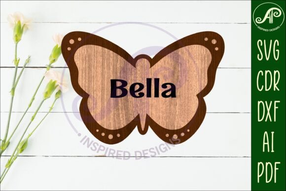 Download Butterfly Outline Design 2 Two Layers - Sign Collection